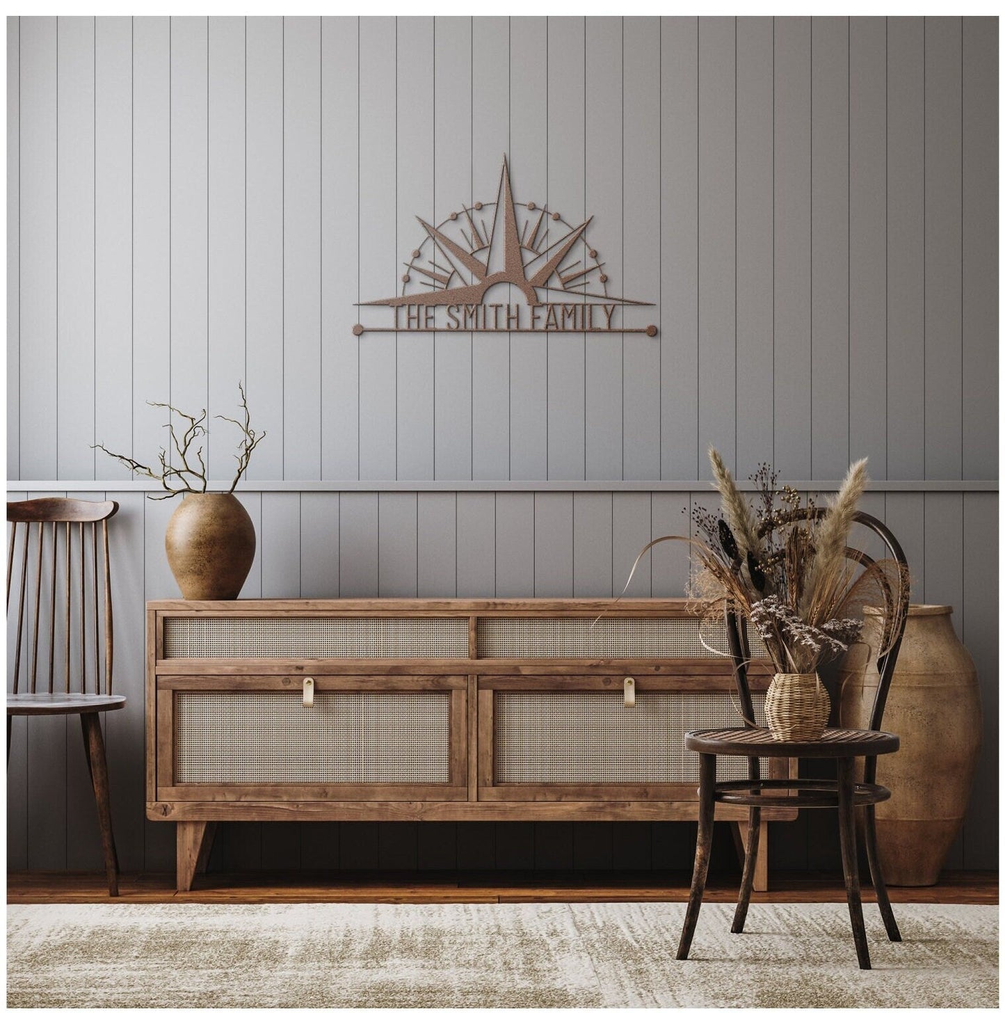 Personalized Family Name Metal Sign, Compass Wall Art, Outdoor Patio Metal Sign, Last Name Sign, Front Porch Decor, Custom Metal Name Sign