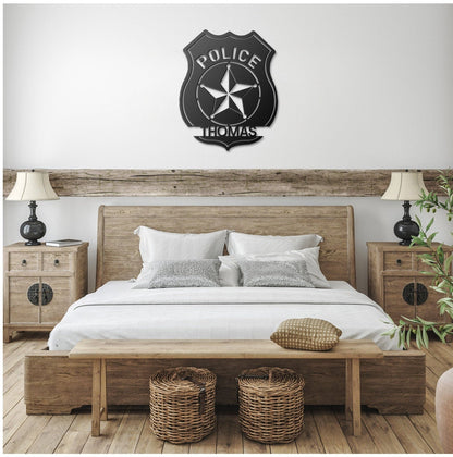 Personalized Police Officer Badge Name Sign, Police Academy Graduation Gift, Personalized Cop Gift, Sheriff Deputy Sign, Custom Gift For Cop