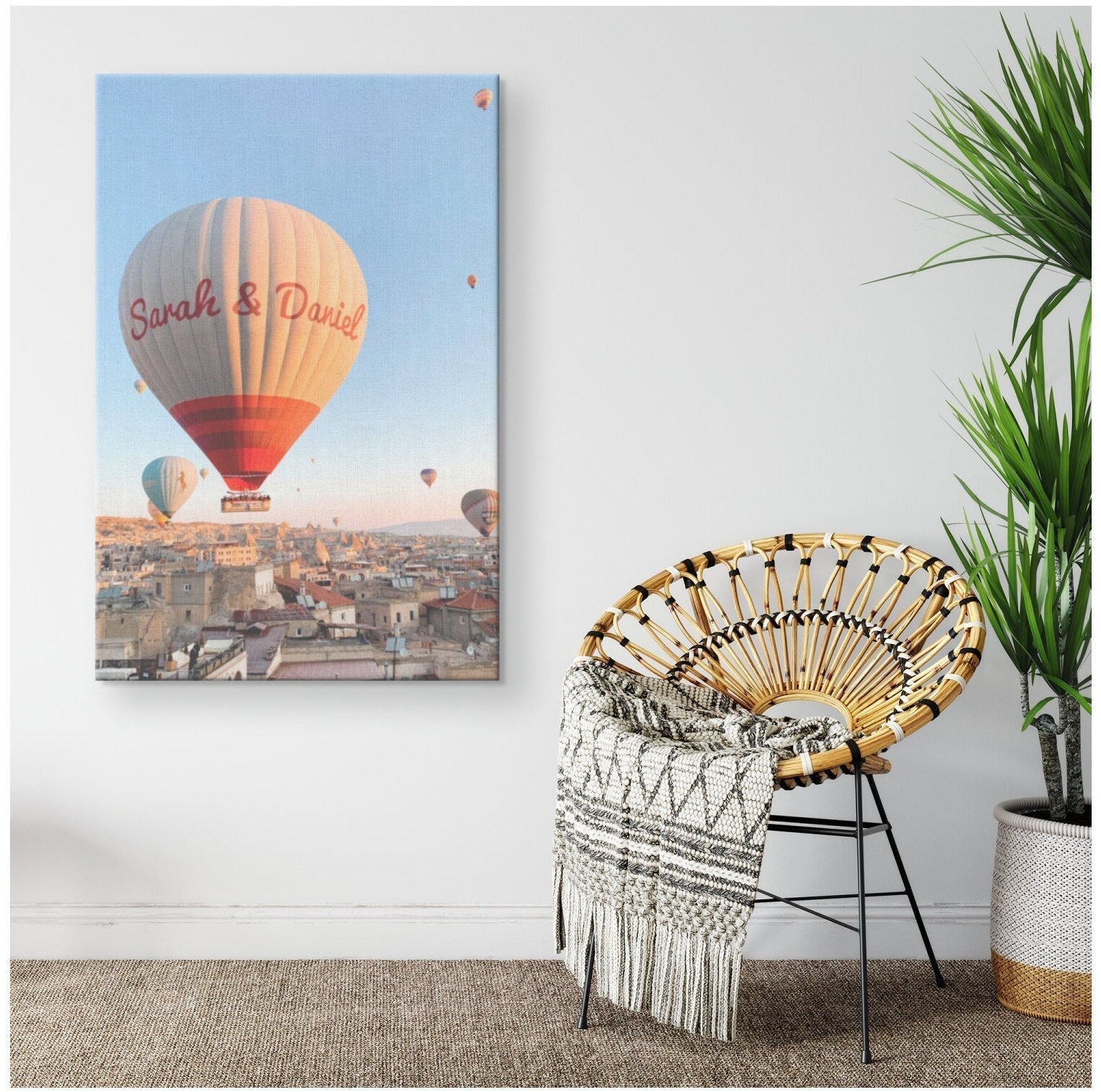 Personalized Canvas Print, Canvas Wall Art Custom Names, Wedding Gift For Couple Unique, First Anniversary Gift For Couple, Surreal Photo