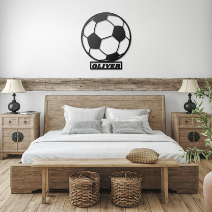 Soccer Ball Wall Art, Custom Soccer Ball Sign, Personalized Soccer Metal Sign, Football Metal Sign, Sports Wall Decor, Football Ornament