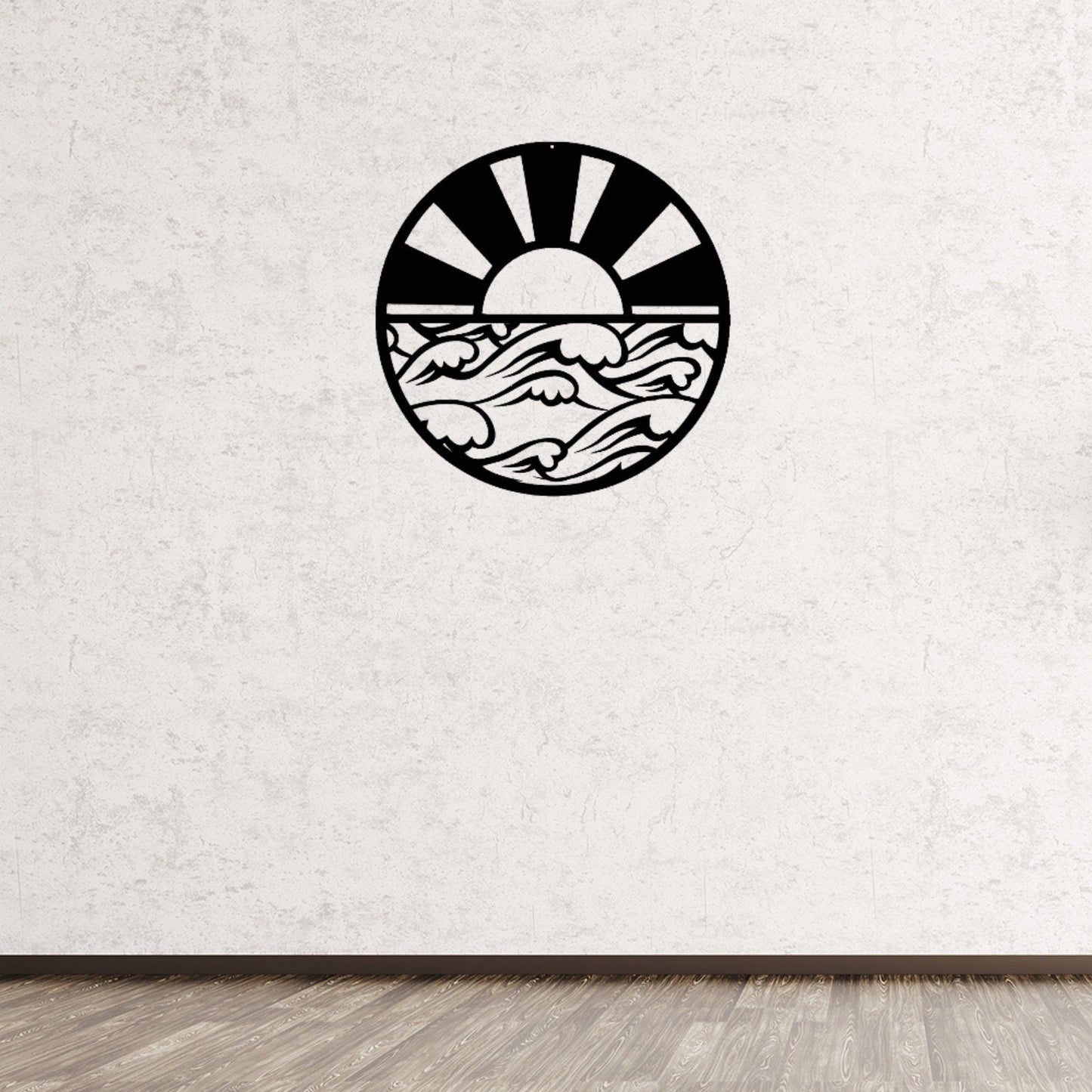 Sunrise Metal Sign,Sun and Waves Metal Wall Art,Room Decor,Beach Wall Art,Sun and Waves Decor,Wall Decor,Wall Art,Outdoor Wall Decor