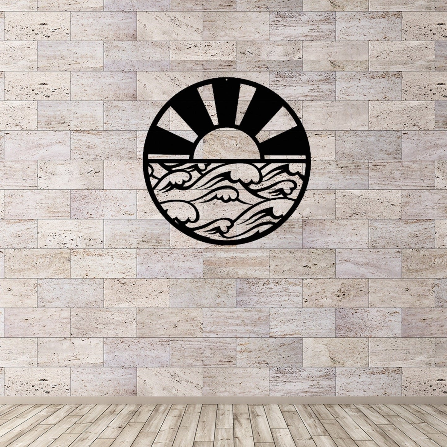 Sunrise Metal Sign,Sun and Waves Metal Wall Art,Room Decor,Beach Wall Art,Sun and Waves Decor,Wall Decor,Wall Art,Outdoor Wall Decor