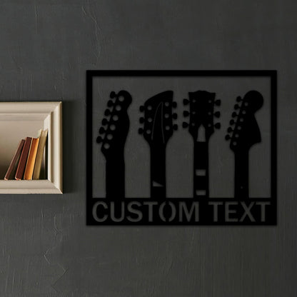 Custom Guitar Metal Sign,Custom Guitar Wall decor, Personalized Guitar Player Metal Sign, Music Room,Guitar Monogram,Musician Gift
