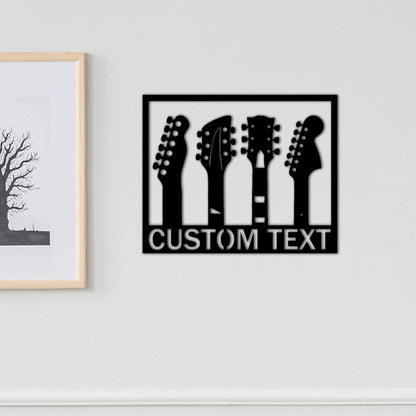 Custom Guitar Metal Sign,Custom Guitar Wall decor, Personalized Guitar Player Metal Sign, Music Room,Guitar Monogram,Musician Gift