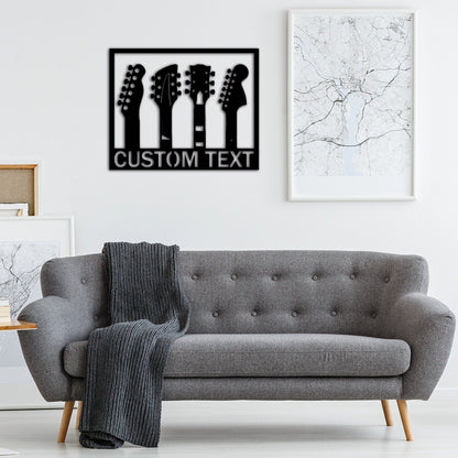 Custom Guitar Metal Sign,Custom Guitar Wall decor, Personalized Guitar Player Metal Sign, Music Room,Guitar Monogram,Musician Gift