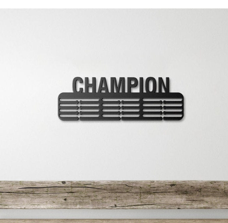 Champion Medal Hanger, Medal Display, Inspirational Medal Hanger, Metal Medal Holder, Sports Medal Rack, Sports Metal Sign, Sports Lovers