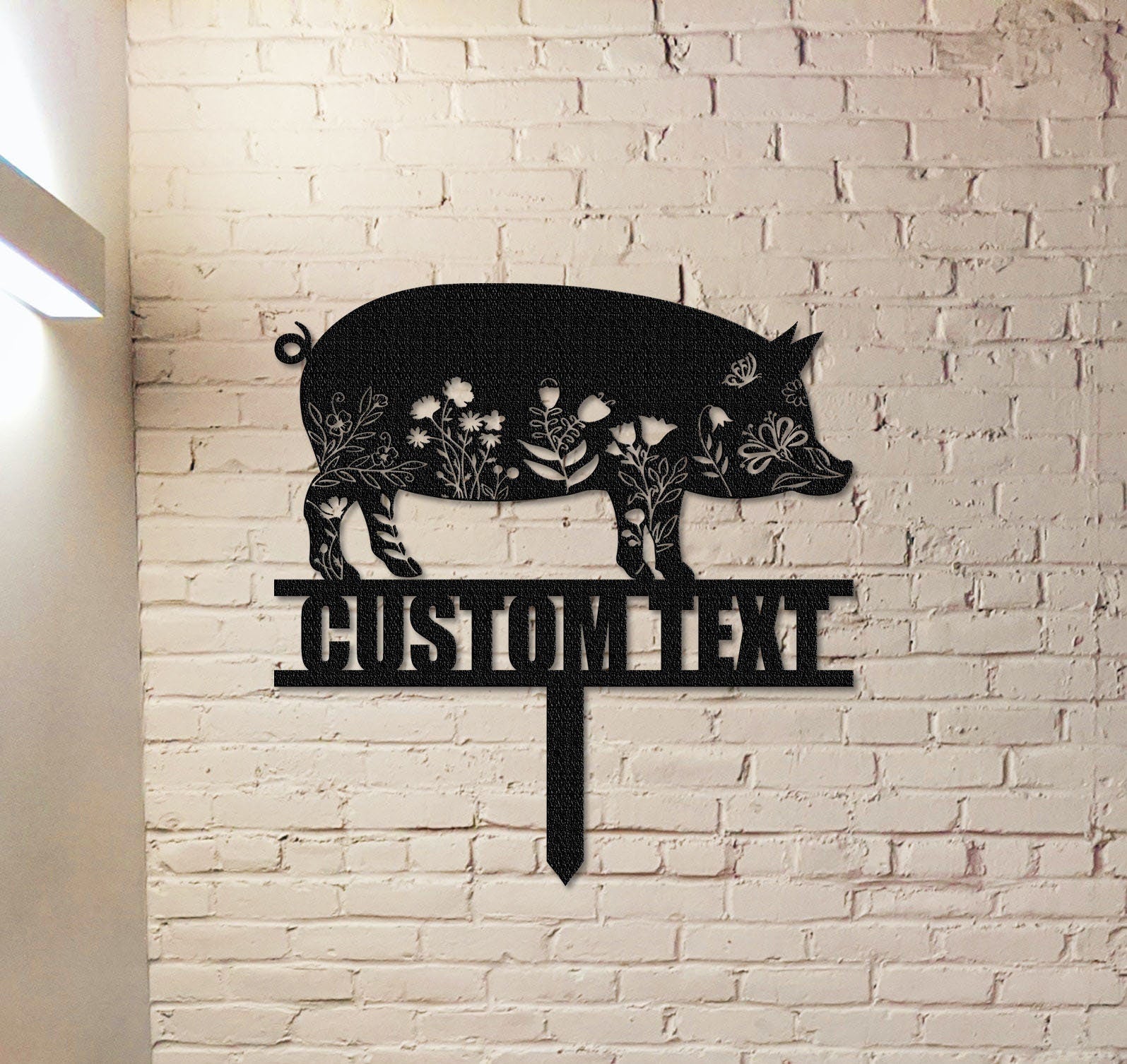 Pig Metal Sign With Stakes,Custom Pig Sign Name,Personalized Pig Farm Decor,Garden Decor,Pig Stake Sign,Farmhouse Decor,Yard Decor