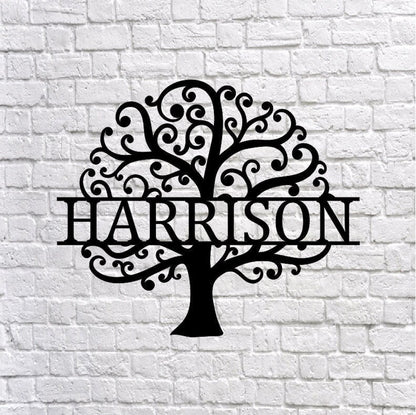 Personalized Family Name Tree of Life Sign / Metal Wall Decor / Monogram Name Sign / Home Decor / Personalized Tree of Life Decor