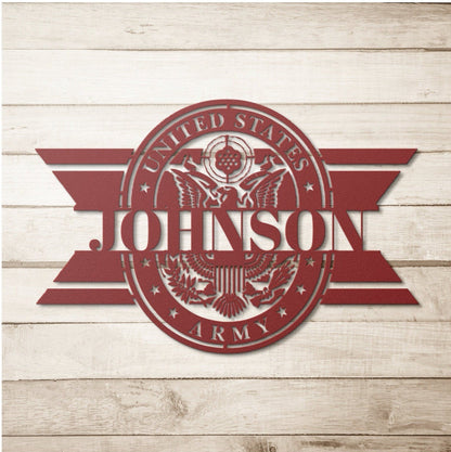 Army Retirement Gift, Custom Army Name Sign, Military Retirement Gift, Metal Sign For Army Soldier, Custom Army Emblem, Army Wall Hanging