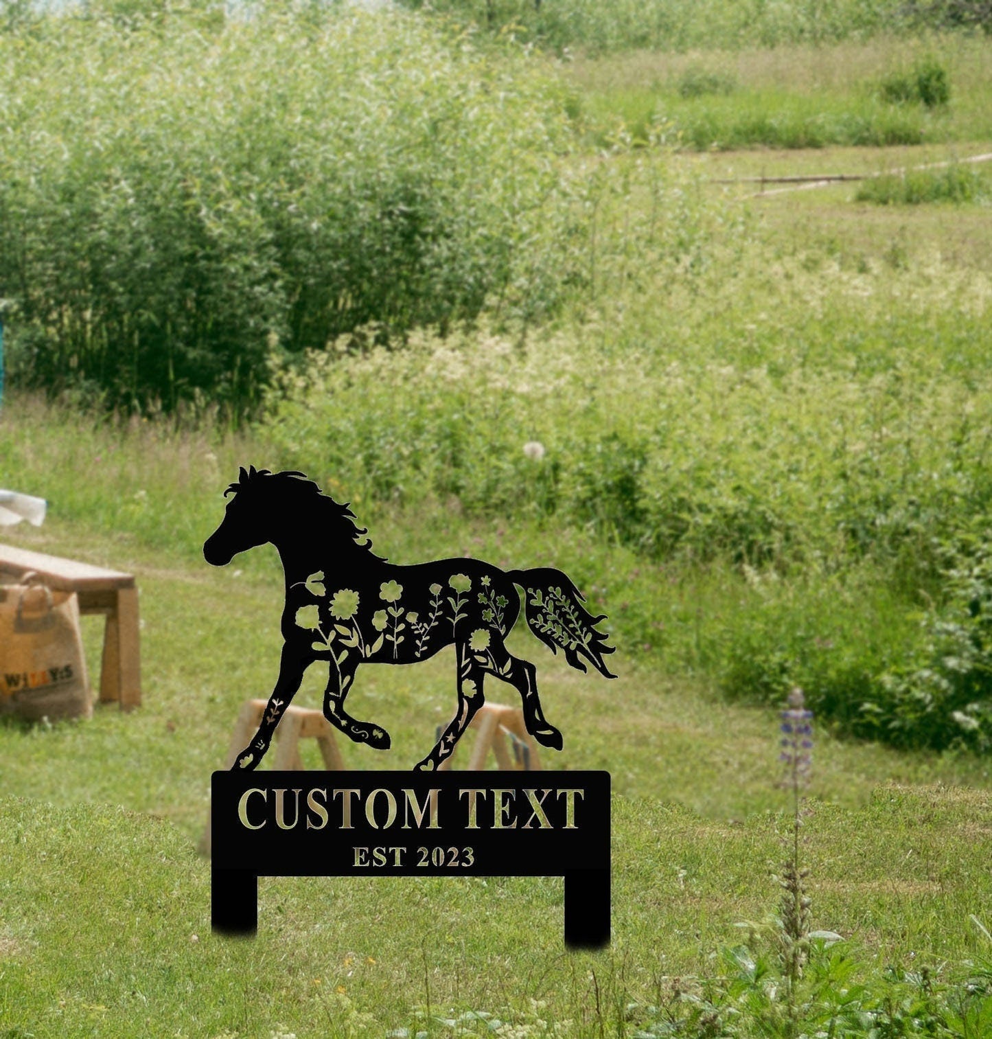 Custom Horse Memorial Stake Sign,Grave Markers Sign, Metal Sign With Stake,Horse Lover Gift,Sympathy Sign, Remembrance Stake,Ranch Decor
