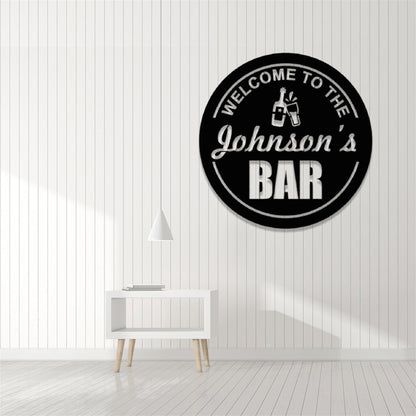 Personalized Welcome To The Bar Metal Sign, Custom Pub Sign, Bar Sign, Pub Bar Wall Art, Home Pub Shed Man Cave Wall Decor, Outdoor Patio Sign