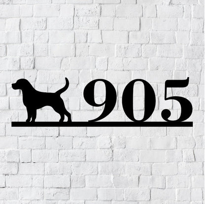Dog Metal House Number Sign | Modern Address Sign | Modern Address | Art Decor Address Sign | Metal Address Sign | Puppy Address Plaque