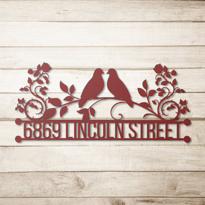 Personalized Metal Address Sign, Doves Address Sign, Metal House Numbers, Large Metal Sign, Metal Address Plaque, Custom Street Sign