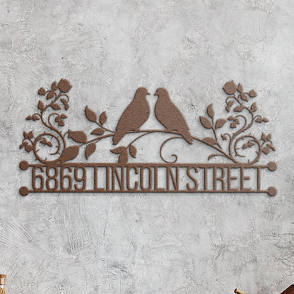 Personalized Metal Address Sign, Doves Address Sign, Metal House Numbers, Large Metal Sign, Metal Address Plaque, Custom Street Sign