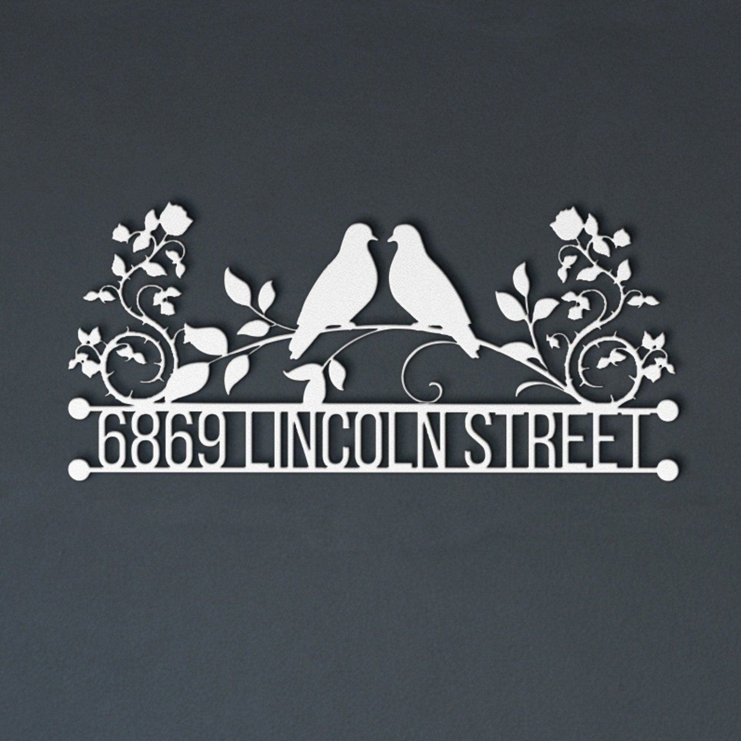 Personalized Metal Address Sign, Doves Address Sign, Metal House Numbers, Large Metal Sign, Metal Address Plaque, Custom Street Sign