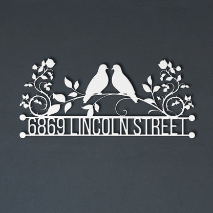 Personalized Metal Address Sign, Doves Address Sign, Metal House Numbers, Large Metal Sign, Metal Address Plaque, Custom Street Sign