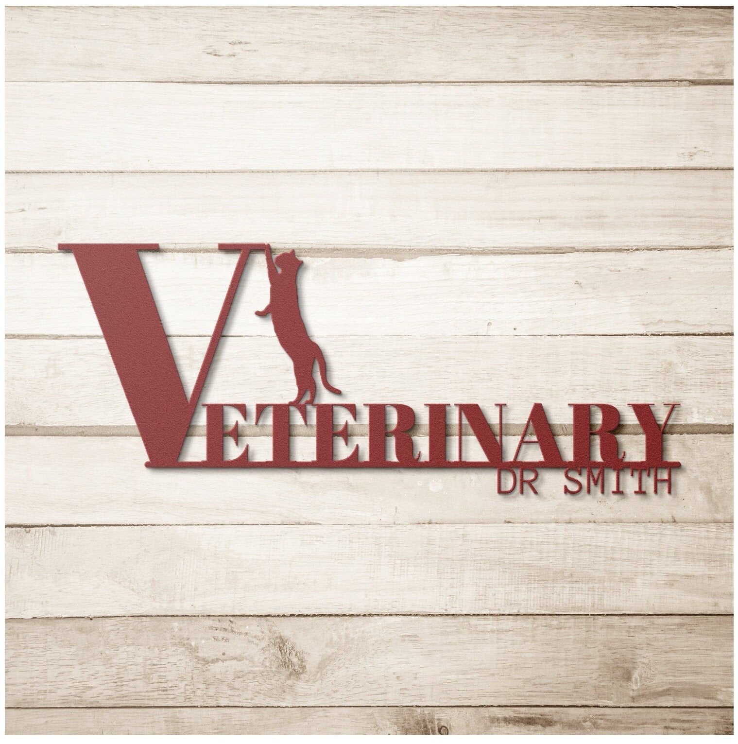 Silver Veterinary Metal Sign, Veterinary Gift, Personalized Vet Gift, Veterinary Art, Gift For Veterinarian, Vet Room Decor