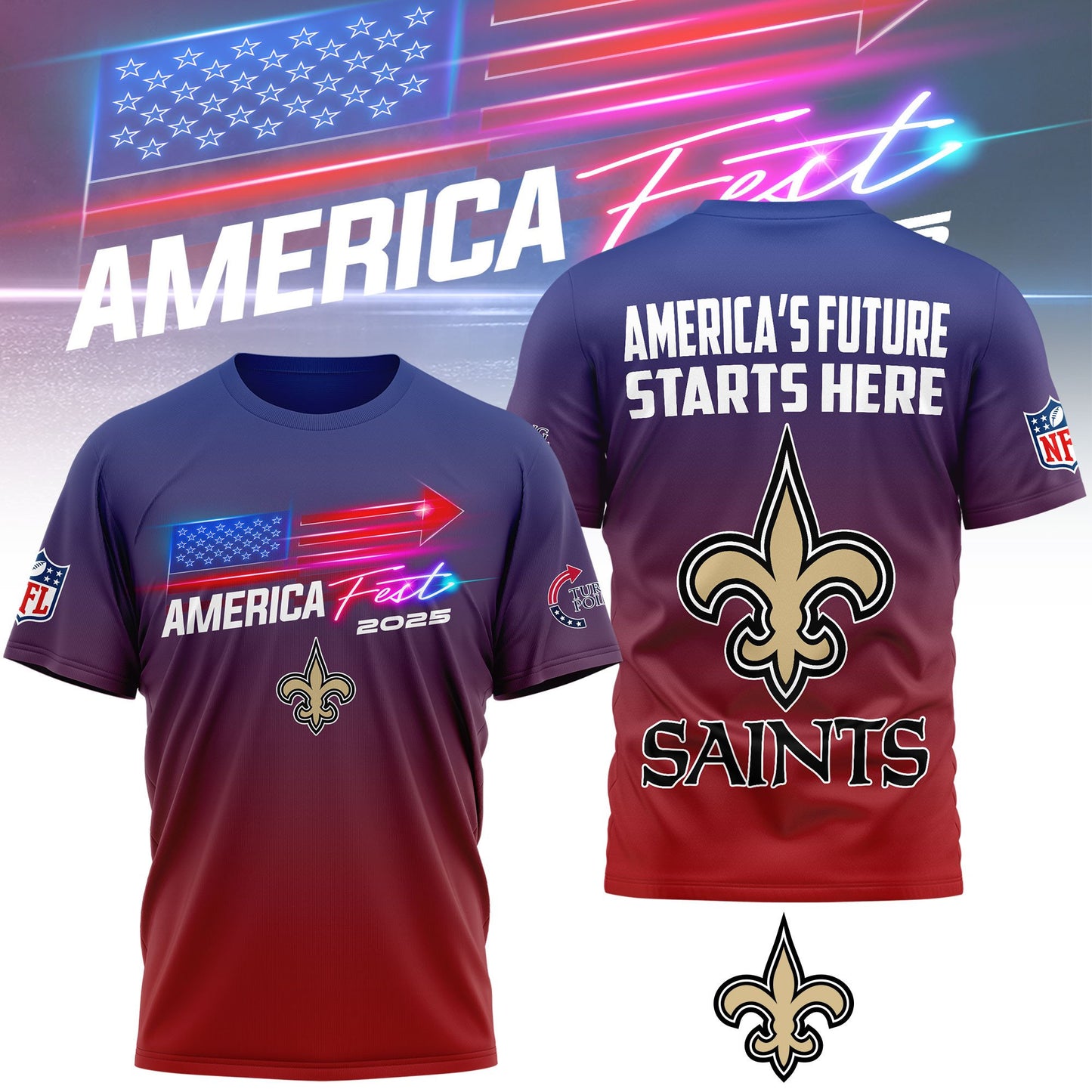 New Orleans Saints | Premium American Fest 2025 3D Shirt TD
