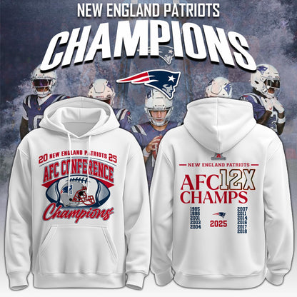 NEPatriots x 2025 AFC Conference Champions Hoodie V6