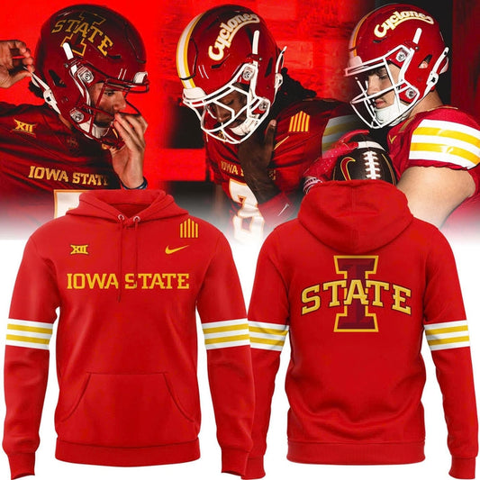 Special New Red Lids For The 2025 Season Iowa State Wordmark Red Hoodie
