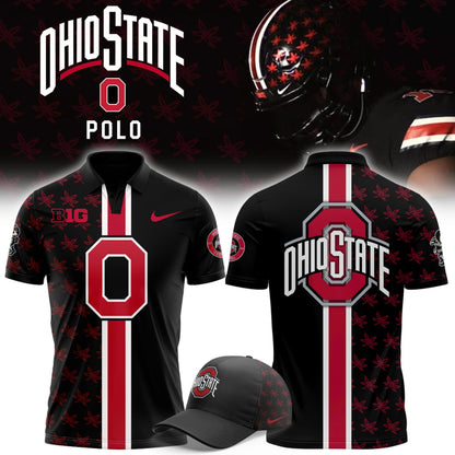 Premium Ohio State Buckeyes Black Polo 2025 Season