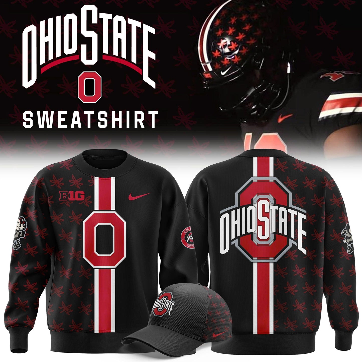 Premium Ohio State Buckeyes Black Sweatshirt 2025 Season