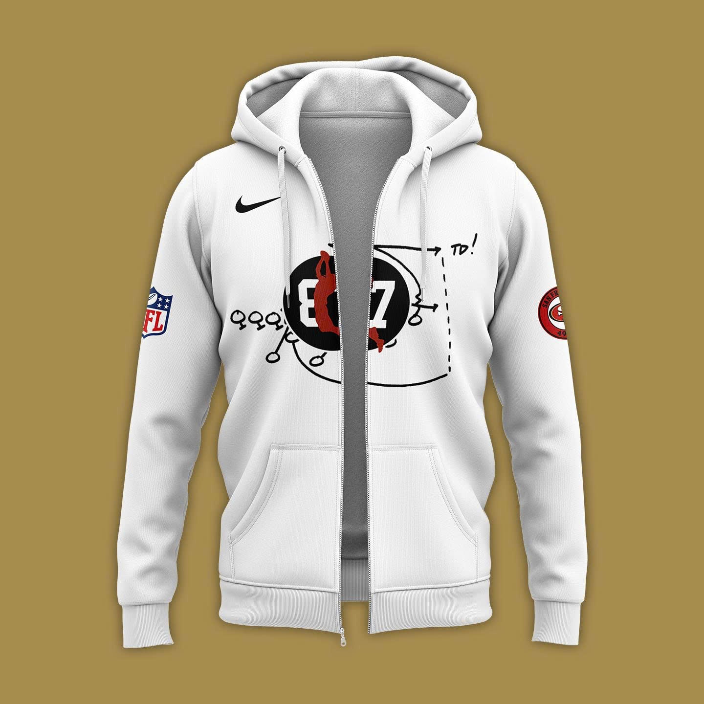 Brent Jones San Francisco 49ers"HONORING THE LEGACY OF DWIGHT CLARK" Zip Hoodie 2025