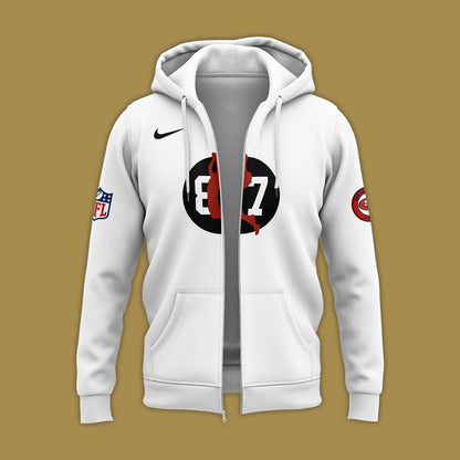 Brent Jones San Francisco 49ers 87 "HONORING THE LEGACY OF DWIGHT CLARK" Zip Hoodie 2025