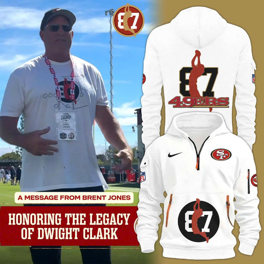 Brent Jones San Francisco 49ers 87 "HONORING THE LEGACY OF DWIGHT CLARK" Hoodie 2025