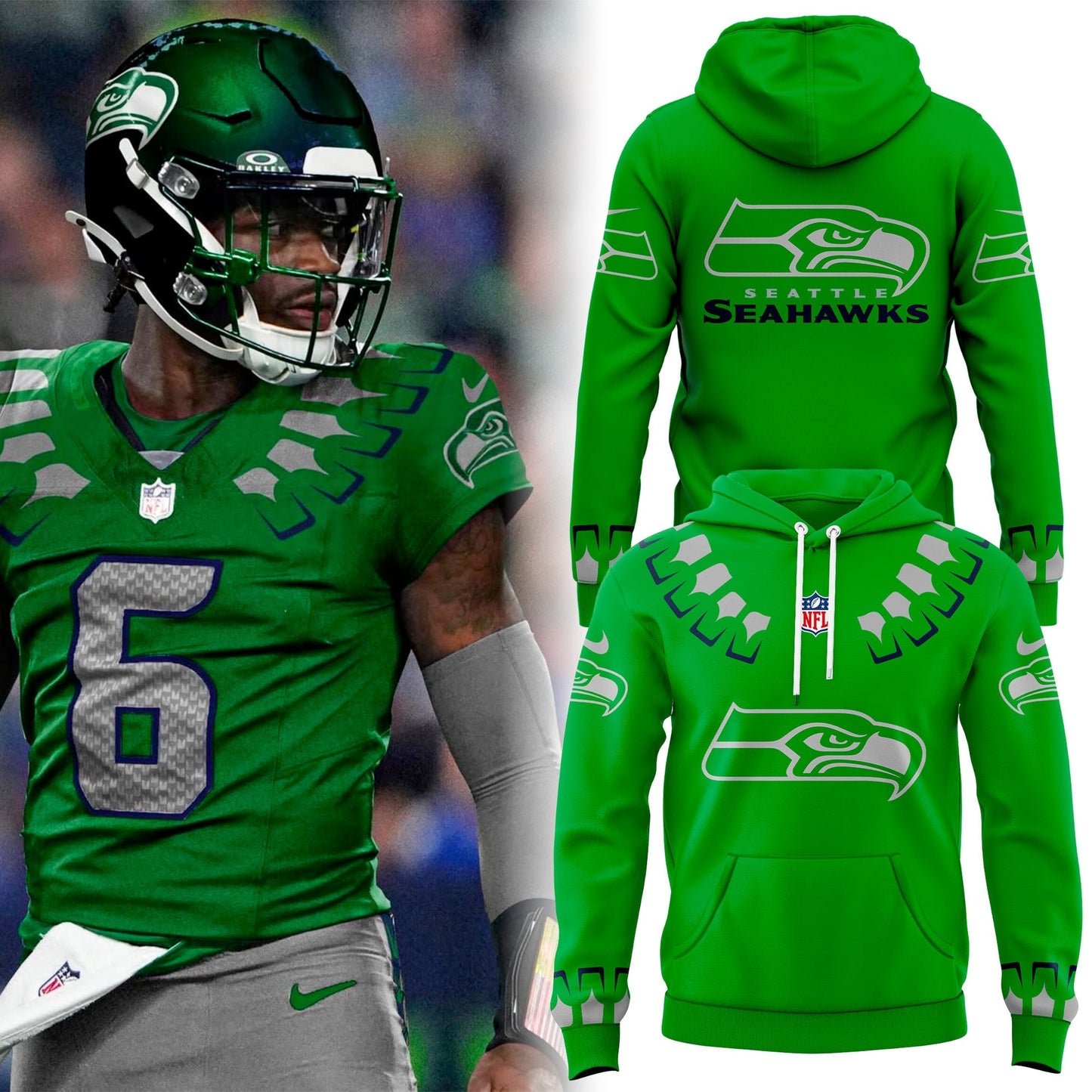 Seattle Seahawks NFL 2025 The Graphic God Hoodie v3