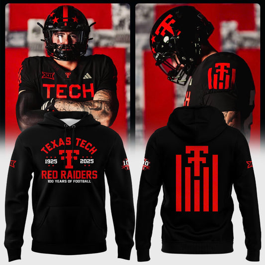 Black Texas Tech Red Raiders 100th Anniversary Fleece Hoodie