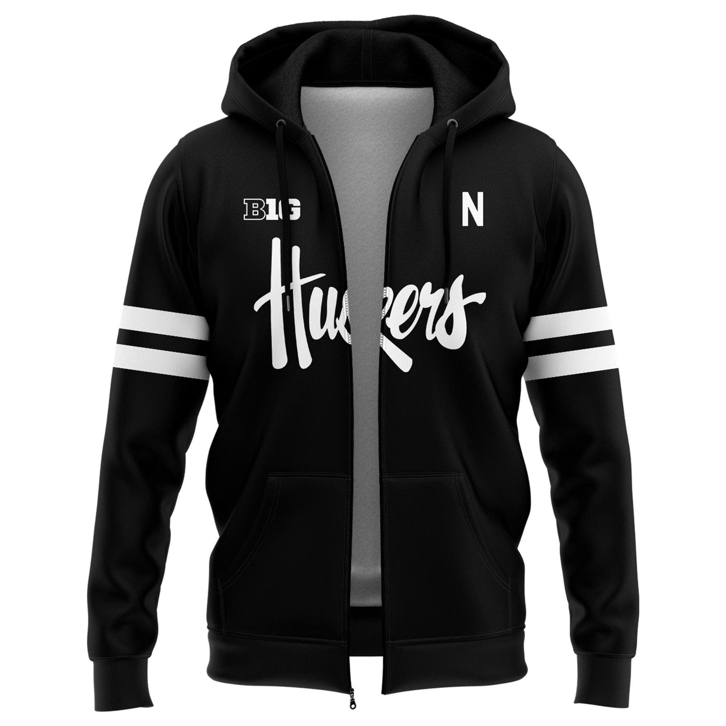 Special New Alternate Dark Mode Helmet Logo Zip Hoodie In Black