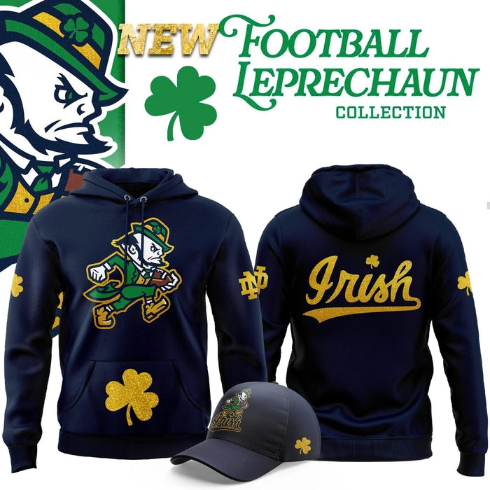 Notre Dame Football "The Fighting Irish" 2025 Navy Hoodie v4