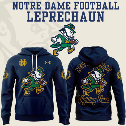 Notre Dame Football Team 2025 Leprechaun Logo Hoodie