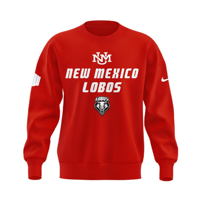 Special Edition New Mexico Lobos Wordmark Logo Uniform Sweat - Red
