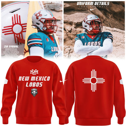 Special Edition New Mexico Lobos Wordmark Logo Uniform Sweat - Red