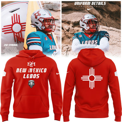 Special Edition New Mexico Lobos Wordmark Logo Uniform Hoodie - Red