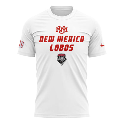 Special Edition New Mexico Lobos Wordmark Logo Uniform Tshirt - White