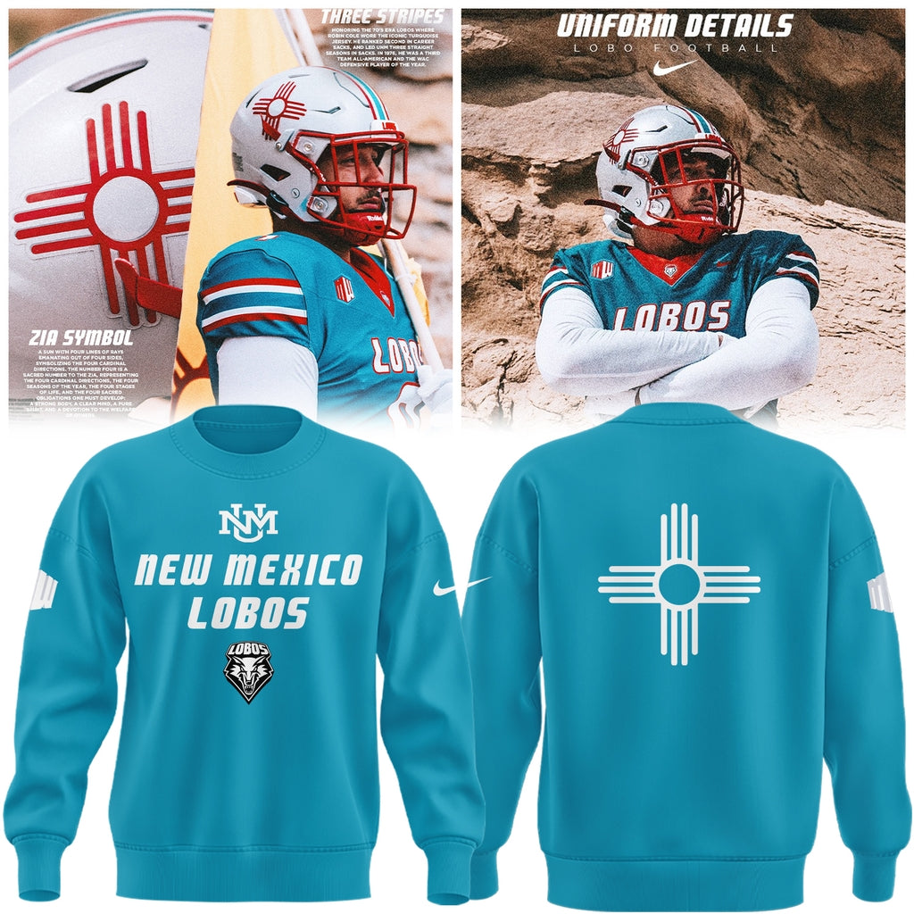 Special Edition New Mexico Lobos Wordmark Logo Uniform Sweat - The Turquoise