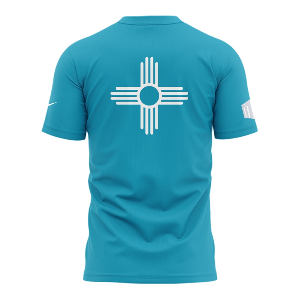 Special Edition New Mexico Lobos Wordmark Logo Uniform Tshirt - The Turquoise