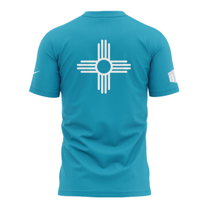 Special Edition New Mexico Lobos Wordmark Logo Uniform Tshirt - The Turquoise