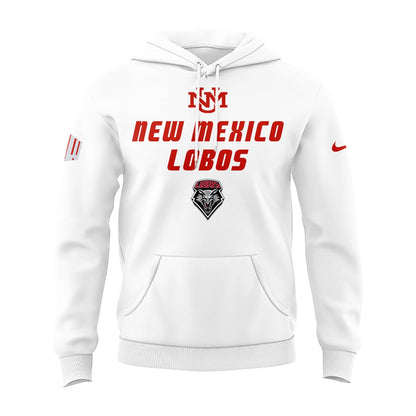 Special Edition New Mexico Lobos Wordmark Logo Uniform Hoodie - White