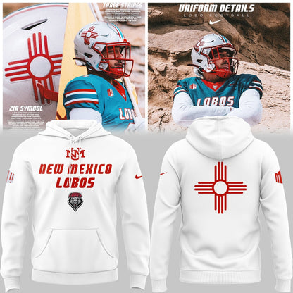 Special Edition New Mexico Lobos Wordmark Logo Uniform Hoodie - White