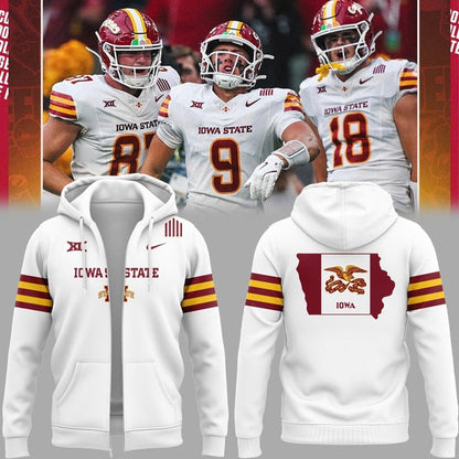 Special Edition Iowa State Uniform Zip Hoodie - White