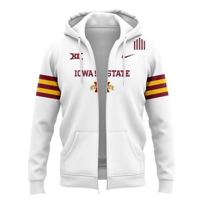 Special Edition Iowa State Uniform Zip Hoodie - White