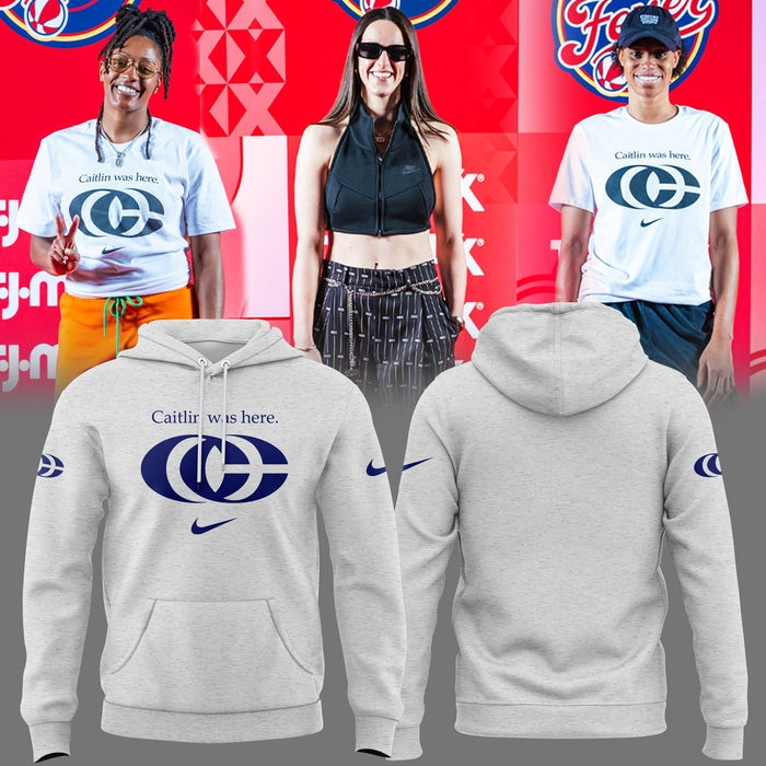 Caitlin Was Here Hoodie - Caitlin Clark - Her Logo New Hoodie Indiana Fever WNBA Hoodie