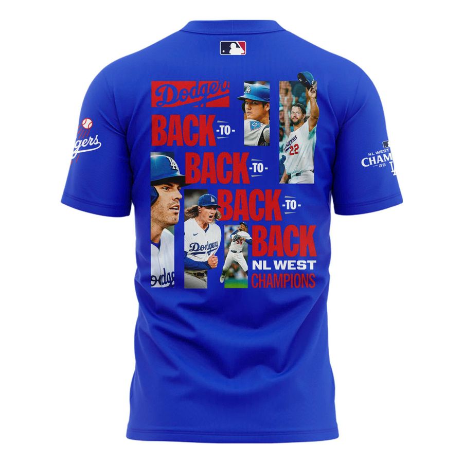 Official Los Angeles Dodgers Royal NL West Division Champs 2025 Tee (Blue)