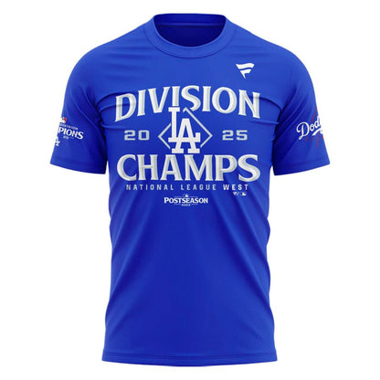 Official Los Angeles Dodgers Royal NL West Division Champs 2025 Tee (Blue)