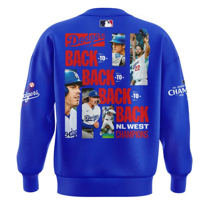 Official Los Angeles Dodgers Royal NL West Division Champs 2025 Sweatshirt (Blue)