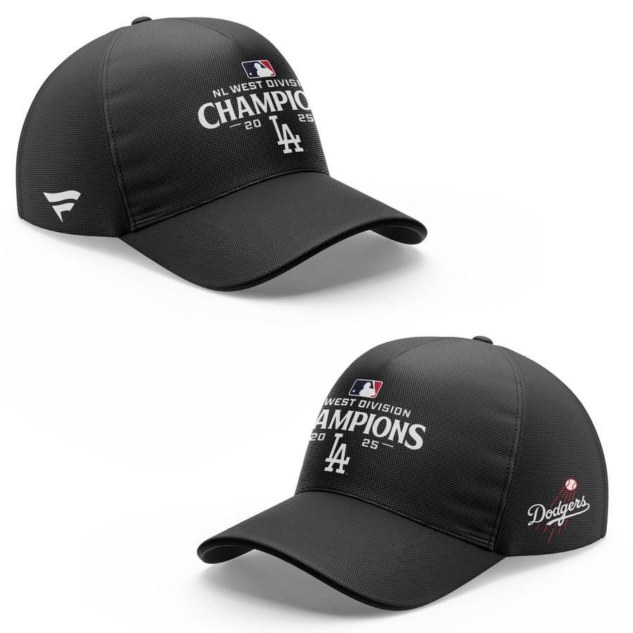 Official Los Angeles Dodgers Royal NL West Division Champs 2025 Zip Hoodie (Black)